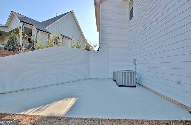 view of patio / terrace featuring central AC