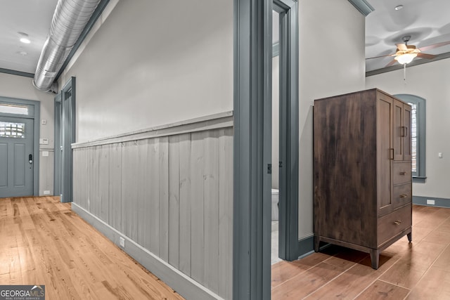 hallway with wood finished floors