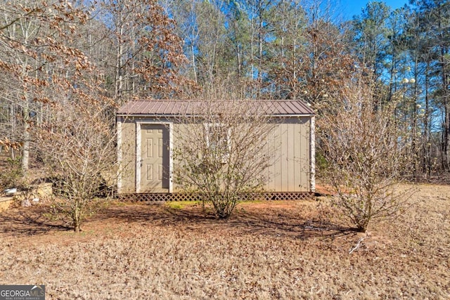 view of shed