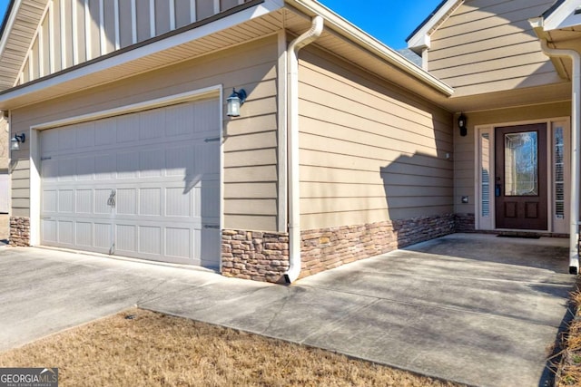 garage with driveway