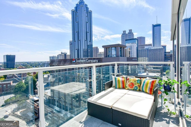 balcony with a city view