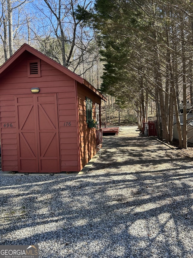 view of shed