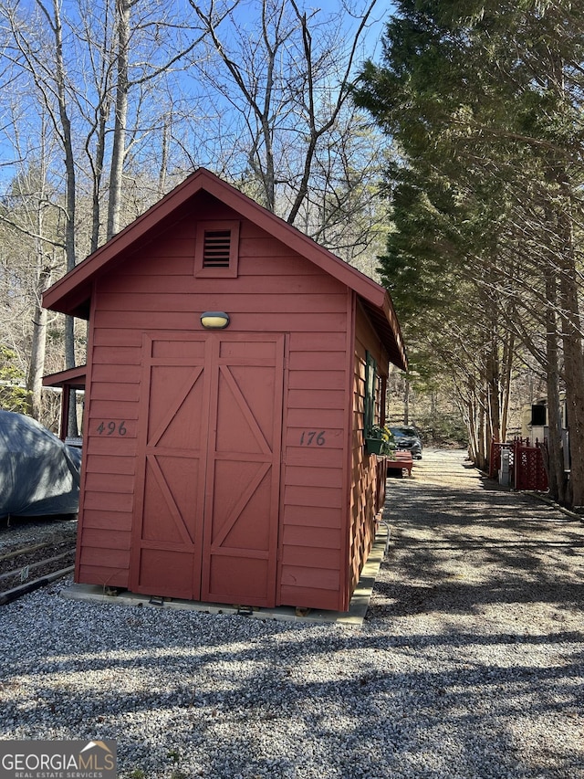 view of shed