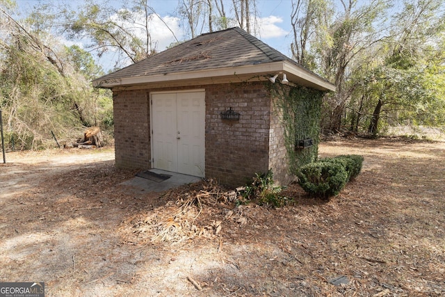 view of shed