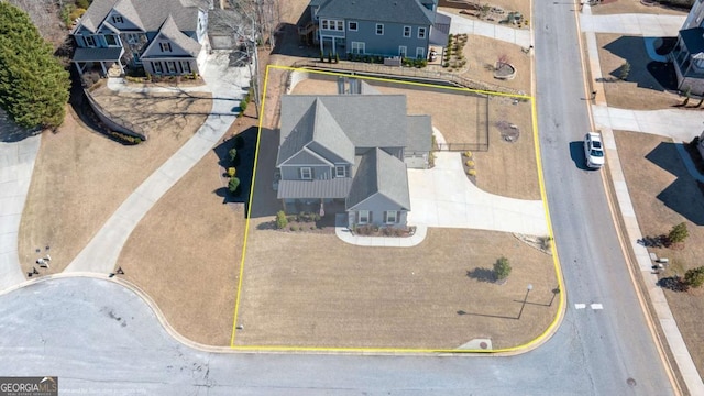 birds eye view of property featuring a residential view