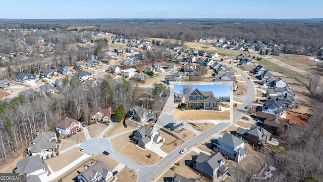 aerial view featuring a residential view