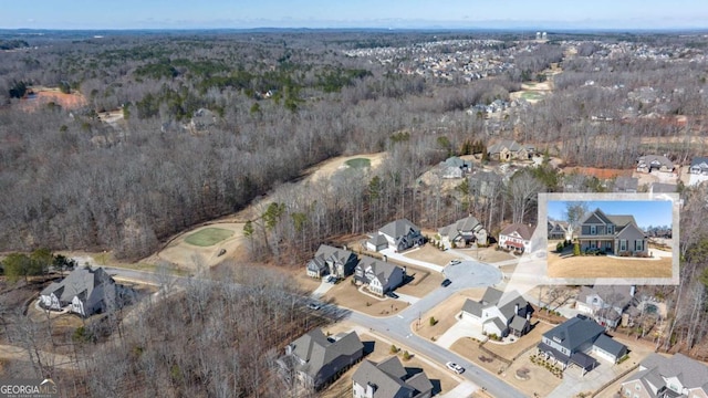 aerial view featuring a residential view