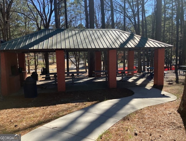 view of community with a gazebo