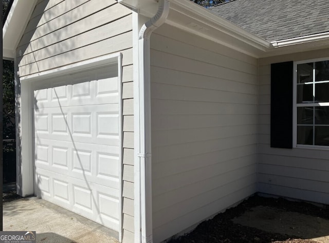 view of garage