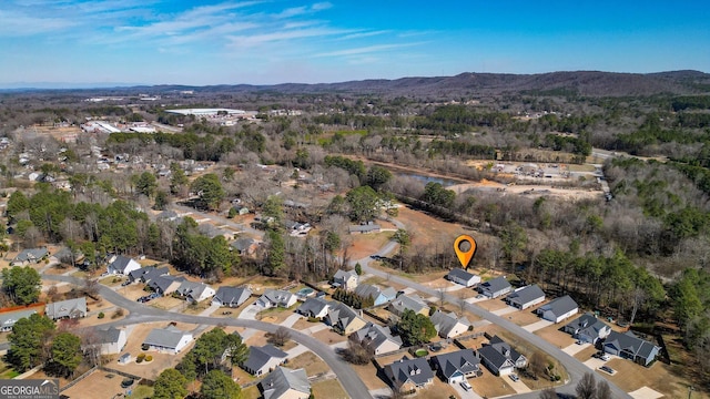 aerial view with a residential view and a mountain view