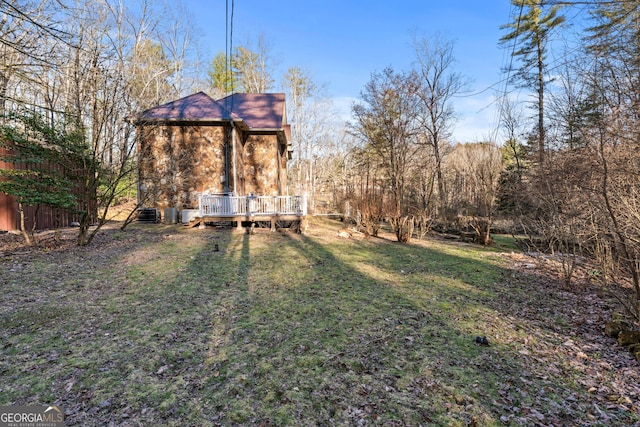 3360 Turniptown Rd, Ellijay, GA 30536 - view of grassy yard featuring a wooden deck