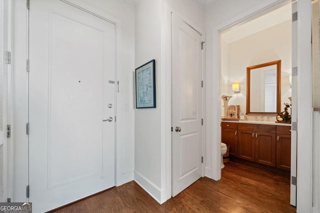 3630 Peachtree Rd NE Unit 1809, Atlanta, GA 30326 - entrance foyer with dark wood-style floors