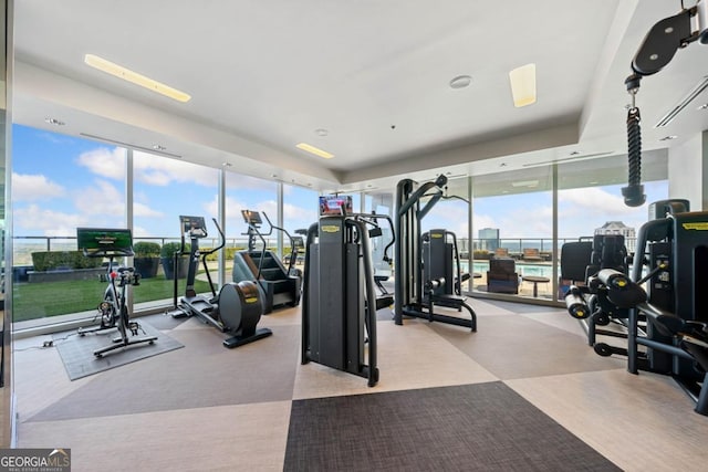 3630 Peachtree Rd NE Unit 1809, Atlanta, GA 30326 - gym with expansive windows