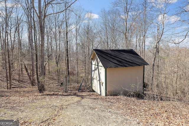 view of shed