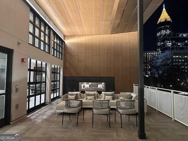 775 Juniper St NE Unit 613, Atlanta, GA 30308 - lobby with wood ceiling and a high ceiling