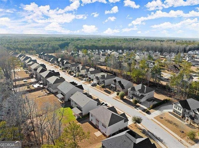 aerial view with a residential view