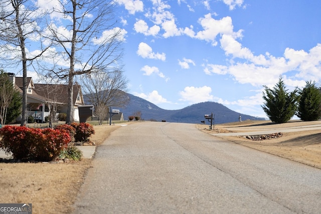 view of road with a mountain view