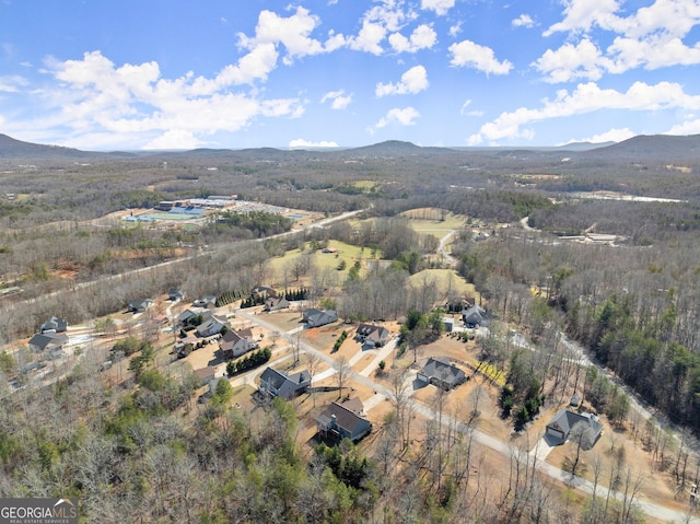 bird's eye view featuring a mountain view