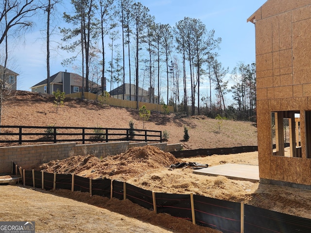 view of yard featuring fence