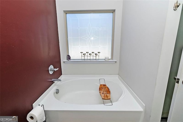 full bathroom with a garden tub
