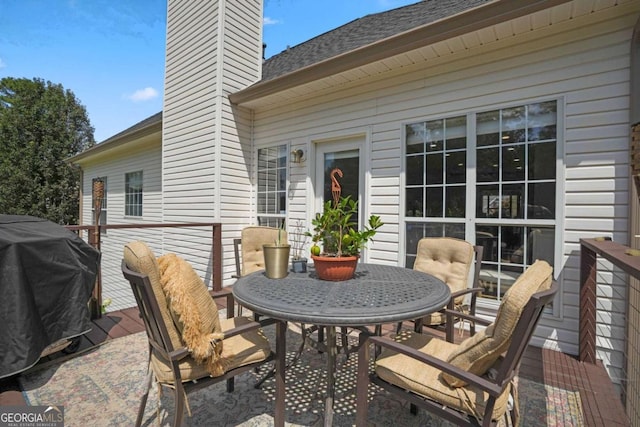 view of patio / terrace with outdoor dining area and area for grilling