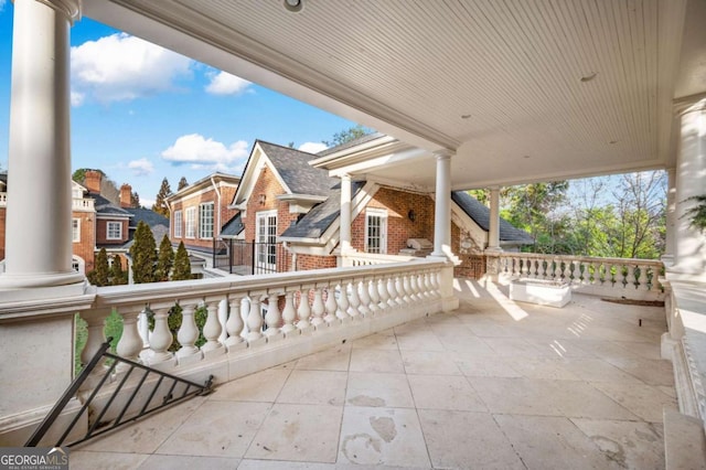 view of patio / terrace featuring a residential view