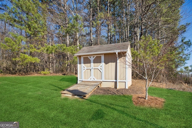 view of shed