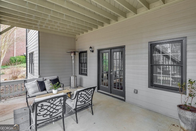 view of patio / terrace with french doors and outdoor lounge area