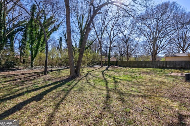 view of yard with fence