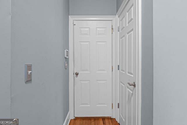 entryway with light wood-style flooring