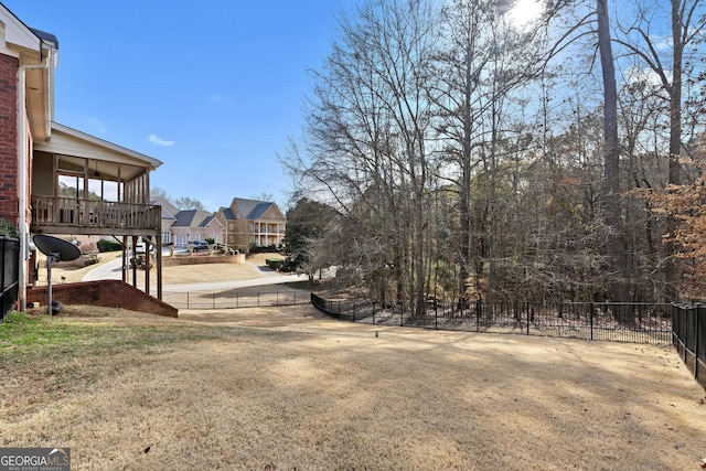 view of yard with fence