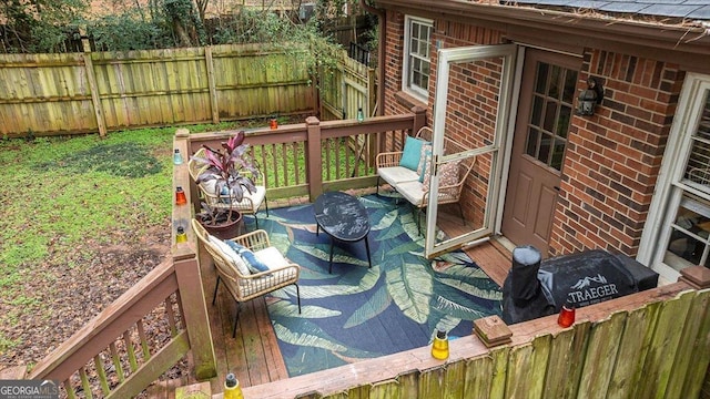 deck featuring fence