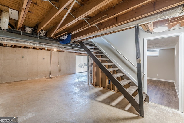 basement with stairway