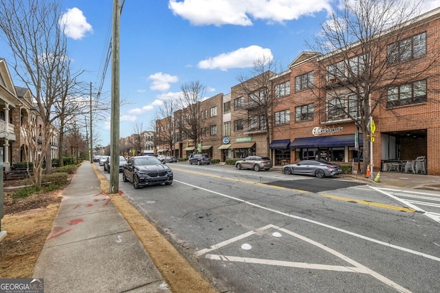 view of street with curbs and sidewalks