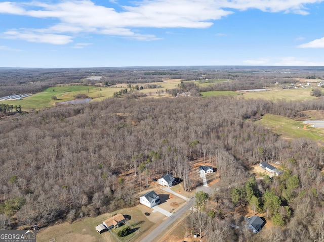 drone / aerial view featuring a rural view