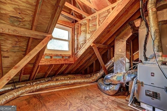 view of unfinished attic