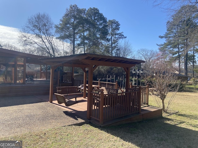 exterior space featuring a patio area and a deck