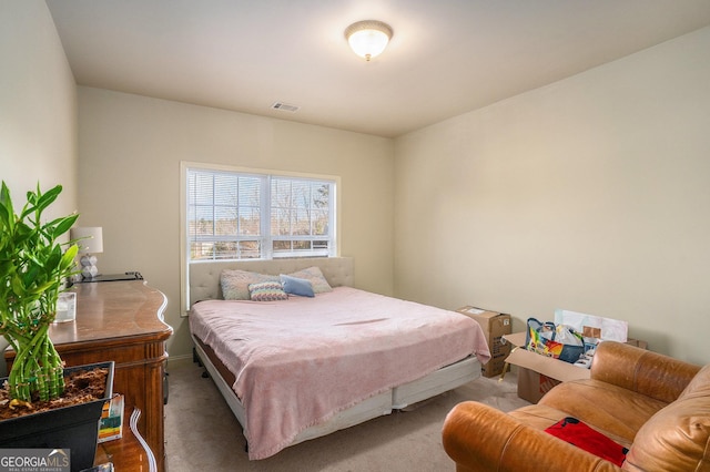 bedroom with visible vents