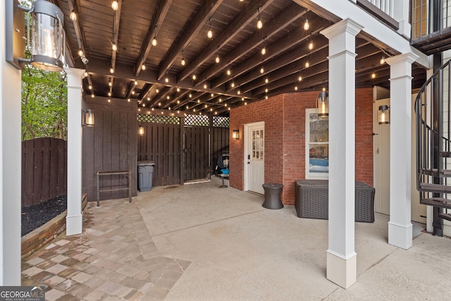 view of patio / terrace with fence