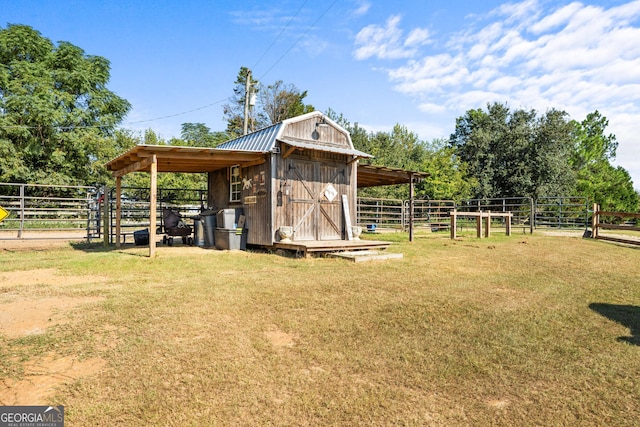 view of outbuilding with an exterior structure and an outdoor structure