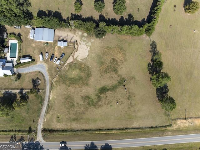 aerial view with a rural view