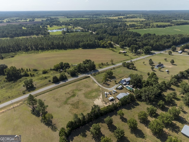 bird's eye view featuring a rural view