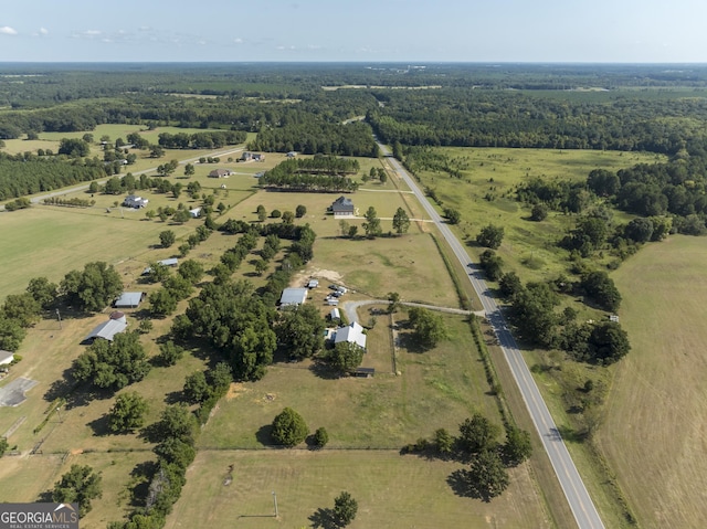 aerial view featuring a rural view