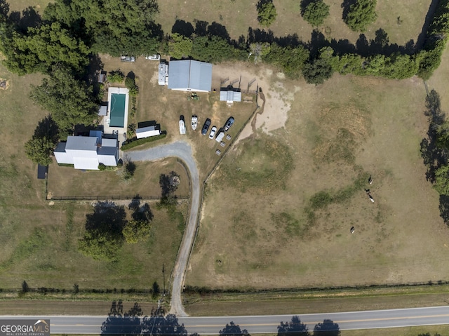 bird's eye view with a rural view