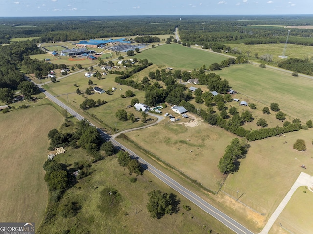 drone / aerial view with a rural view