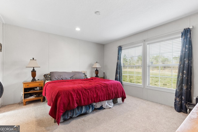 bedroom with recessed lighting