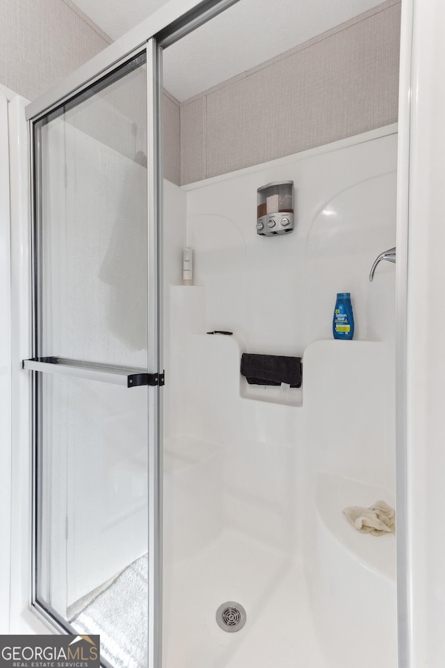 full bathroom featuring a shower with shower door