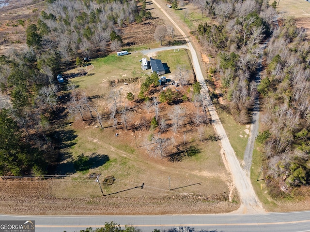 bird's eye view with a rural view