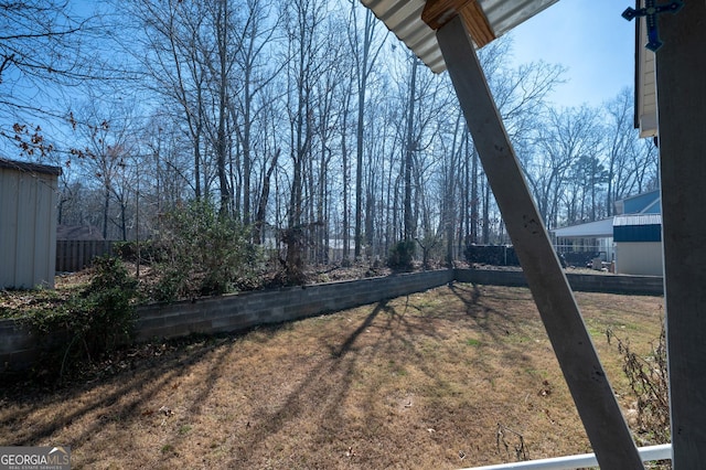 view of yard with fence