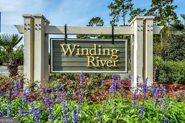 view of community sign